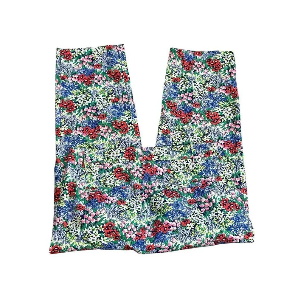 Talbots Perfect Skimmer Cottage Floral Cropped Pants Size 2